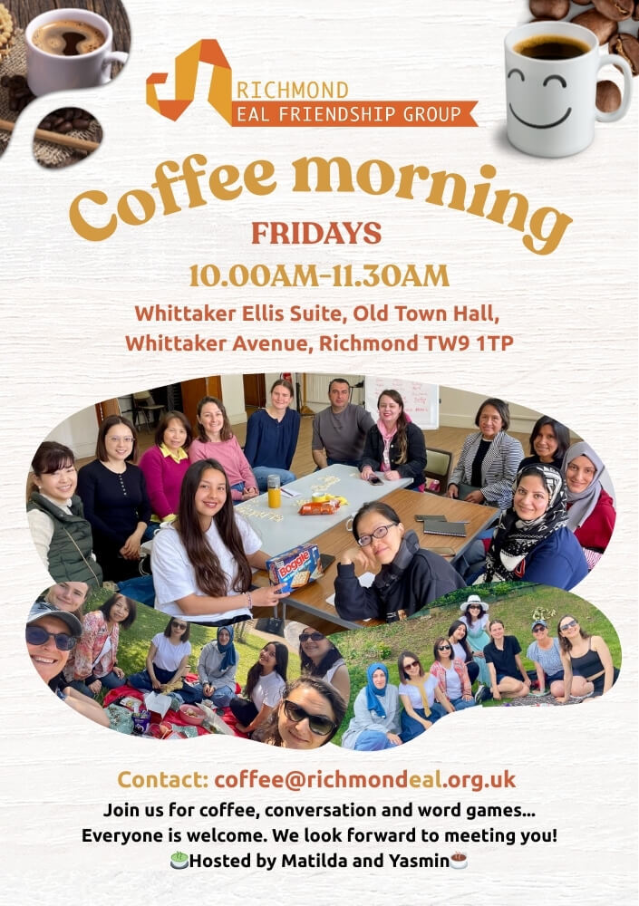 Coffee Morning on Fridays 10-11.30am
